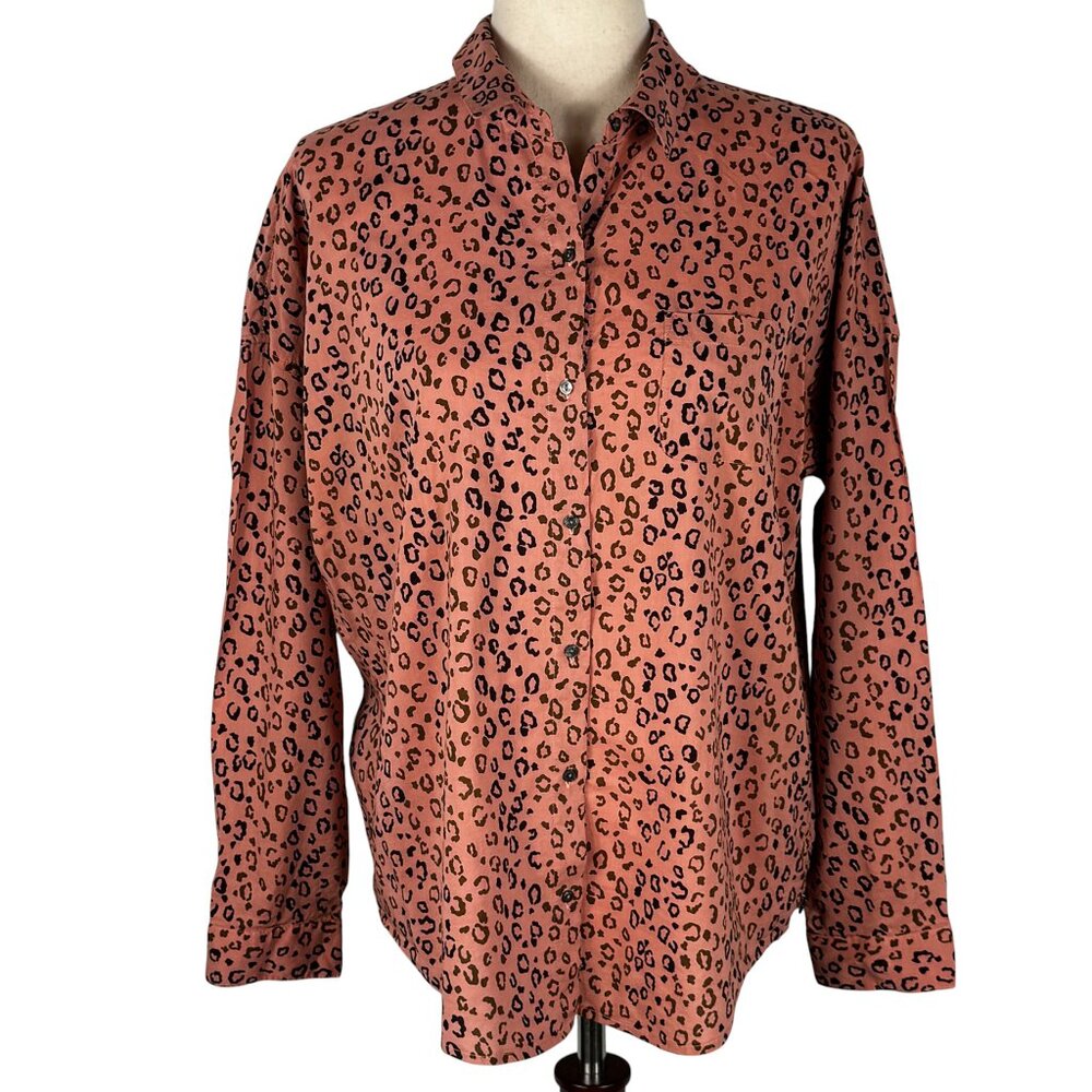 Scotch & Soda Magical Altitudes Viscose Cotton Blend Animal Print Button Up Shir